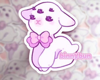 Multi-Eyed Lamb Sticker | Creepy Cute Pastel Stationary | Waterproof Vinyl Weirdcore Sticker