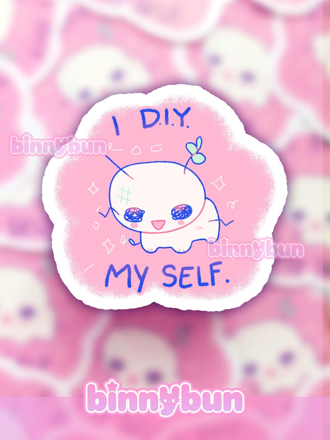 I D.I.Y Myself Sticker | Cute Weird Stationary | Waterproof Vinyl Silly ...