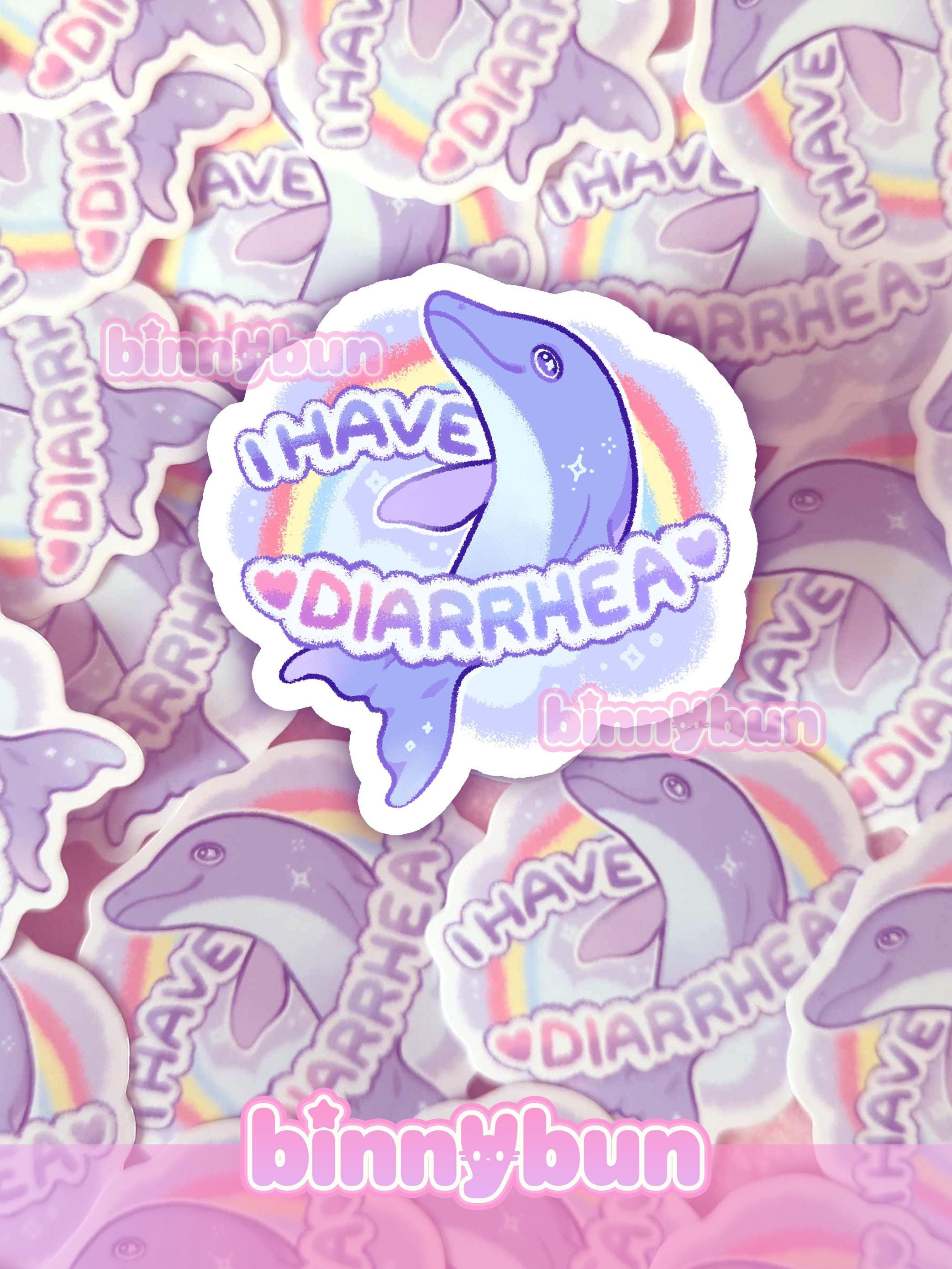 Cutesy Dolphin Sticker | Silly Stationary | Waterproof Vinyl Tummy Hurty Sticker