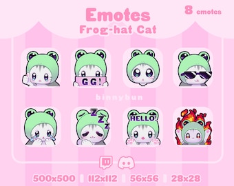 Leuke Kikkerhoed Kat-emotes voor Twitch, Discord | Streaming, Gaming, Kat-emotes, Kikker-emotes, Leuke emotes