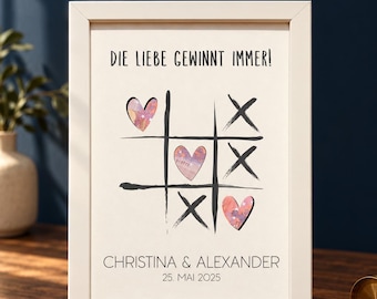 Personalized money gift for a wedding | Wedding gift for money | Tic Tac Toe | Wedding money gift in a picture frame | Money packaging