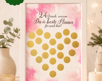 DIY Rubbel Adventskalender Mama 2026 | 24 Gründe warum du die Beste bist | Adventskalender zum Selbstbeschriften | Geschenk für Mama kreativ
