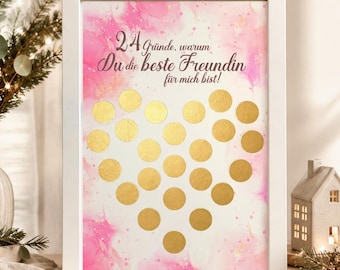 Advent calendar for your best friend | 24 reasons to scratch off | Scratch-off advent calendar | Thoughtful gift for Christmas or St. Nicholas Day