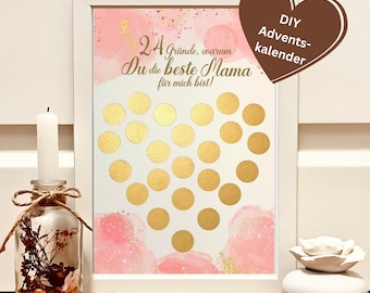 DIY Rubbel Adventskalender Mama | 24 Gründe warum du die Beste bist | personalisiertes Geschenk Mütter | Kalender selbst gestalten