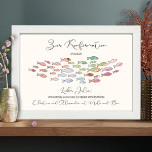 Geldgeschenk zur Konfirmation personalisiert | Konfirmationsgeschenk für Jungen & Mädchen | Bilderrahmen Andenken - Geschenkverpackung Geld