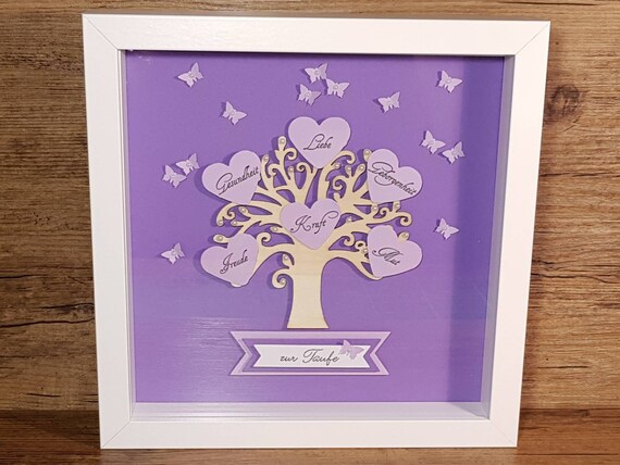 Baptisms Picture Frames Tree Of Life For Baptism Girl Or Etsy
