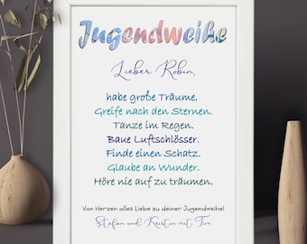 Personalisiertes Geldgeschenk zur Jugendweihe | Bilderrahmen mit Namen | kreative Geldverpackung | Andenken im Rahmen | Geld im Bild