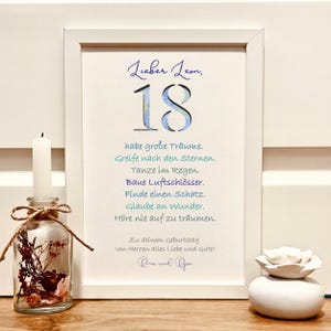 Personalisiertes Geburtstagsgeschenk Junge | 18.Geburtstag Geldgeschenk | Geschenkidee endlich volljährig | runder Geburtstag | Geld im Bild