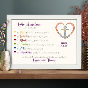 Personalisiertes Geldgeschenk zur Konfirmation | Konfirmationsgeschenk Mädchen | Geschenk Bild Glaube Liebe Hoffnung | Geschenkverpackung
