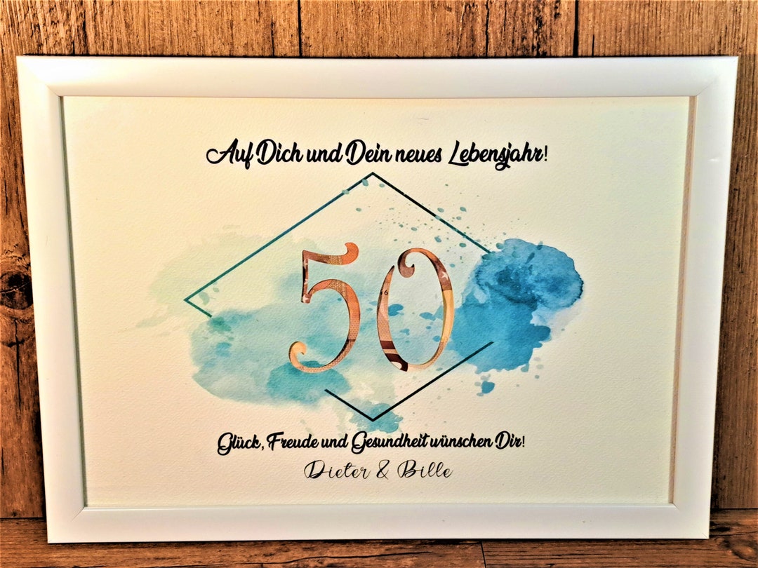 Geldgeschenk personalisiert 50. Geburtstag für Männer Etsy.de