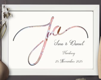 Personalized wedding cash gift | Wedding gift for saying "I do" | Money in a picture | Gift for newlyweds in a picture frame
