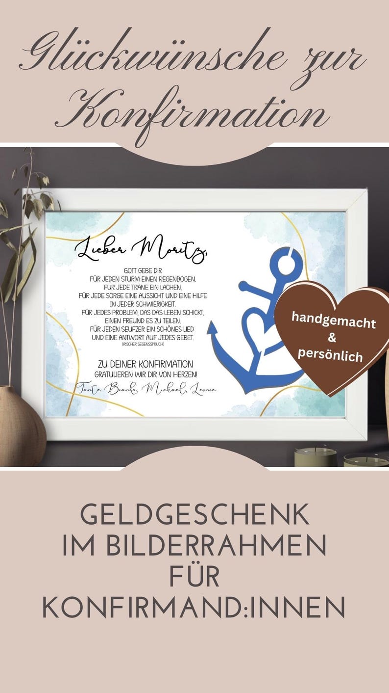 Confirmation gift for boys | Personalized money gift | Confirmation gift for godchild | Personal gift for confirmand image 9