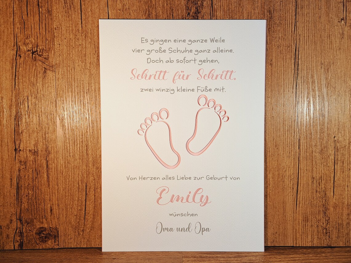 Personalisiertes Geldgeschenk zur Geburt für Mädchen Etsy.de