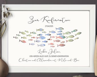 Konfirmationsgeschenk mit Namen und Datum | Geldgeschenk zur Konfirmation personalisiert | Andenken Bilderrahmen | Geld Geschenkverpackung