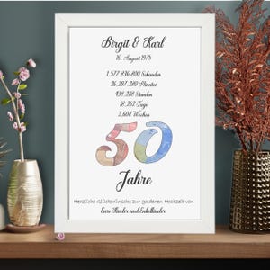 Personalisiertes Geldgeschenk zur goldenen Hochzeit - Goldhochzeit Geschenk 50 Jahre Ehejubiläum - Geld im Bild - Geschenkidee Jubelpaar