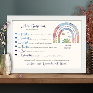 Geldgeschenk zur Konfirmation für Jungen - Konfirmationsgeschenk personalisiert -  Andenken Geschenk Bilderrahmen - Geld im Bild