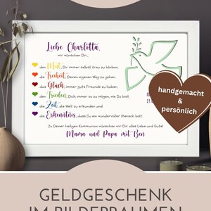 Personalized money gift for First Communion | Gift for Holy Communion | Gift idea with name | Communion gift for godchild image 7