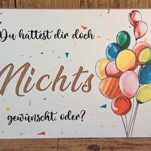 Nichts zum Geburtstag Geldgeschenk Geburtstagsgeschenk für Nix
