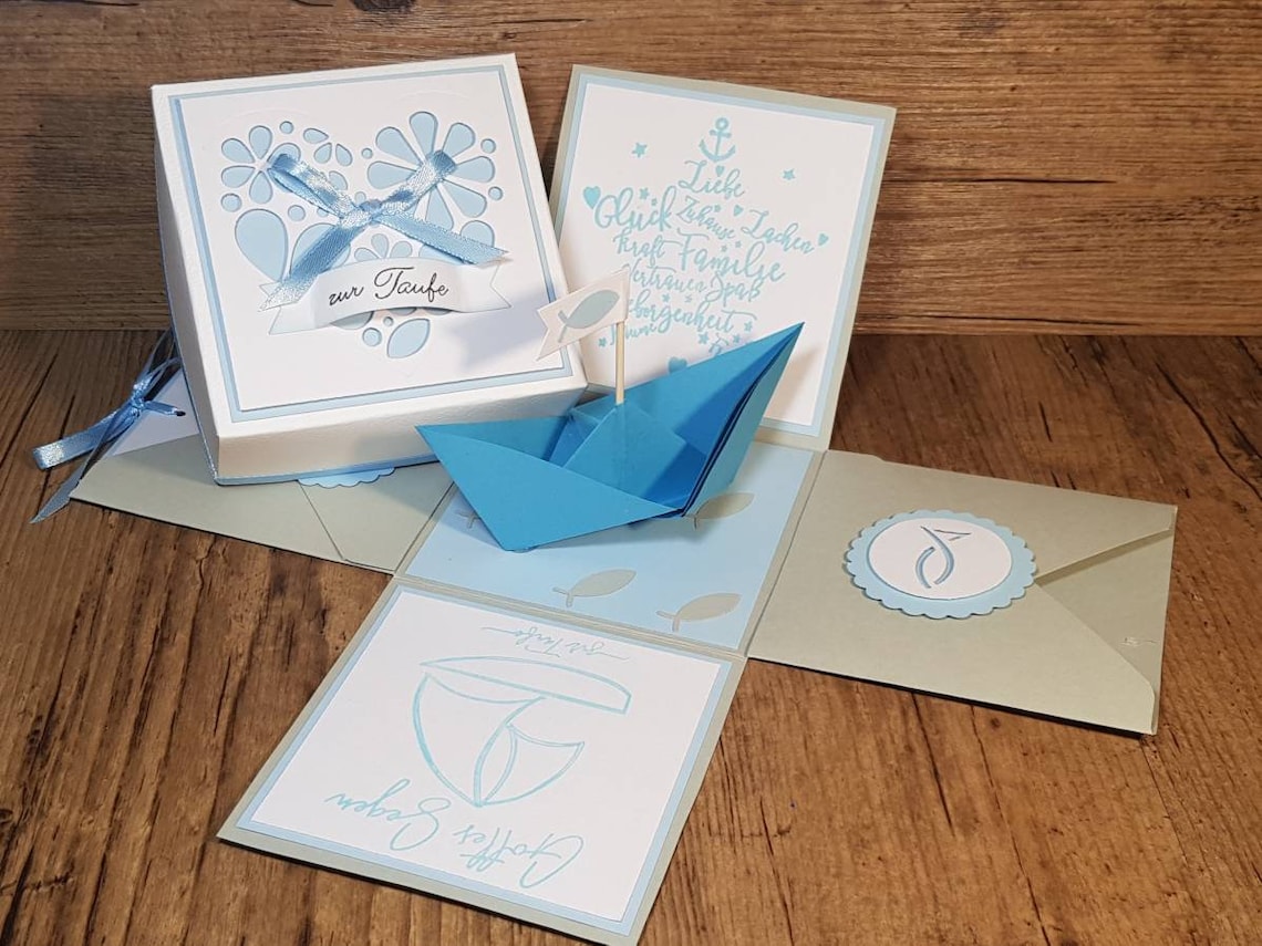 Large explosion box for baptism baptism gift boy money gift Etsy