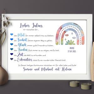 Kommunionsgeschenk für Jungen | personalisiertes Geldgeschenk im Bilderrahmen | Andenken an die Kommunion | Erstkommunion Geschenkidee Sohn
