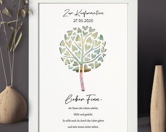 Personalized money gift for confirmation | Picture frame with tree of life | Godparent gift for confirmants | Confirmation gift