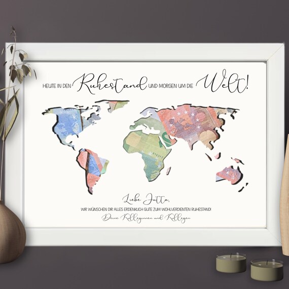 Personalisiertes Rentengeschenk Für Frauen – Individueller Kunstdruck Zum Abschied