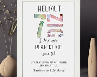 Geldgeschenk personalisiert zum 70. Geburtstag | humorvolles Geschenk zum Geburtstag