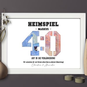 Geburtstagsgeschenk Fußballfan | Geldgeschenk personalisiert zum Geburtstag | Geld im Bilderrahmen | Heimspiel Geschenkidee für Sportfans