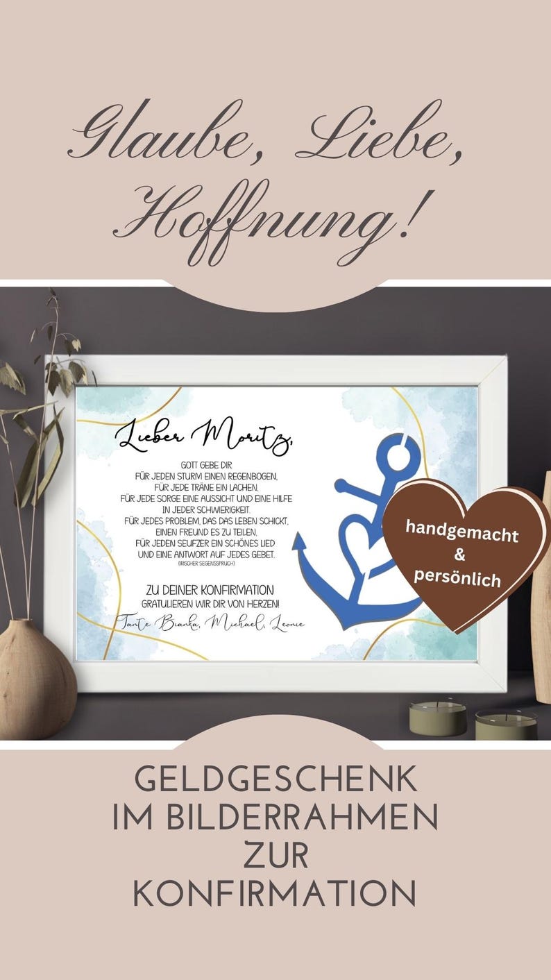 Confirmation gift for boys | Personalized money gift | Confirmation gift for godchild | Personal gift for confirmand image 7
