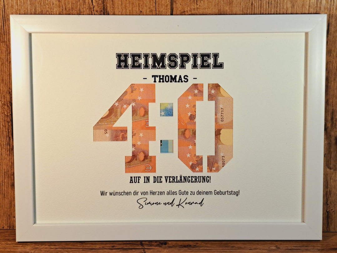 Geldgeschenk personalisiert zum 40. Geburtstag Mann Etsy.de