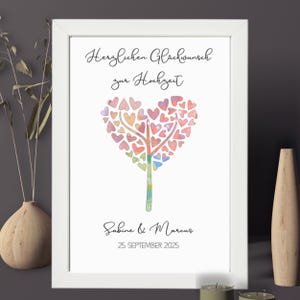 Hochzeitsgeschenk personalisiert | Geldgeschenk zur Hochzeit mit Namen des Brautpaars | Geldgeschenkverpackung | Geld im Bild zur Hochzeit