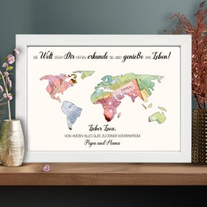 Personalisiertes Geldgeschenk zur Konfirmation Jungen Konfirmationsgeschenk für Mädchen Welt Bilderrahmen Andenken Konfirmation Geschenk