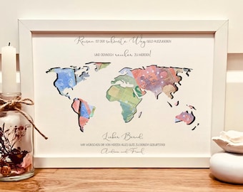 Personalized cash gift for birthdays | Photo frames for men travel | Birthday gift for wanderlust | Gift idea for world travel packaging