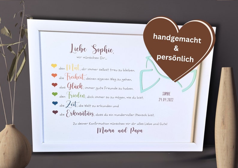 Konfirmation Geschenk für Mädchen & Jungen personalisiertes Konfirmationsgeschenk Geldgeschenk zur Konfirmation mit Namen des Konfirmand Bild 2