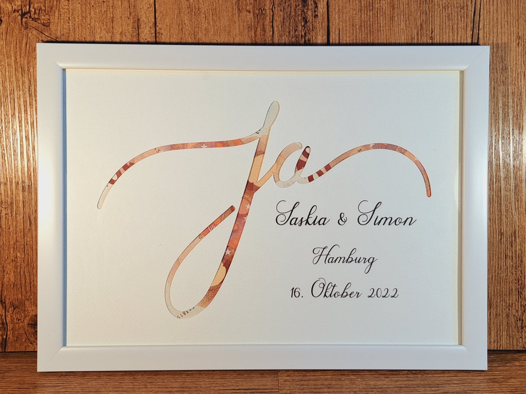 Personalisiertes Hochzeitsgeschenk Ja gesagt Geldgeschenk Etsy.de