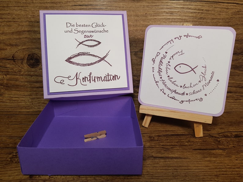 Geldgeschenk zur Konfirmation Geschenkschachtel mit Karte Geldgeschenk zur Konfirmation Geschenkschachtel mit Karte