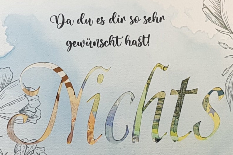 Nichts Geldgeschenk zum Geburtstag Geburtstagsgeschenk Etsy.de