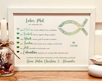 Personalized Confirmation Gift | Money Gift with Fish Design | Confirmation Keepsake