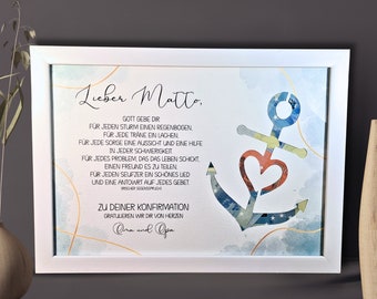 Konfirmation Geschenk für Jungen | personalisiertes Geldgeschenk | Konfirmationsgeschenk für das Patenkind |persönliches Geschenk Konfirmand