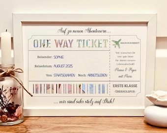 Personalized money gift for state exams - graduates' gift - high school graduation gift | Money gift packaging for Master's studies, travel ticket