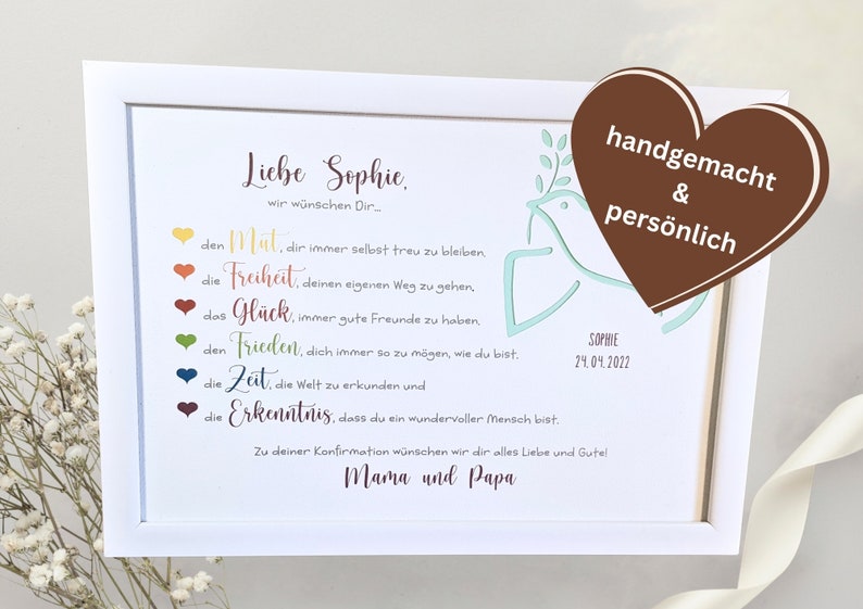 Konfirmation Geschenk für Mädchen & Jungen personalisiertes Konfirmationsgeschenk Geldgeschenk zur Konfirmation mit Namen des Konfirmand Bild 7