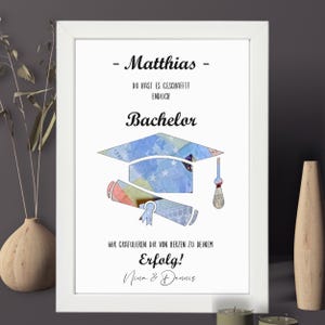 Bachelor Geldgeschenk personalisiert | Geschenk zum Abitur | Geschenkrahmen Master | Geschenkidee zum Abschluss | Geschenkverpackung Examen