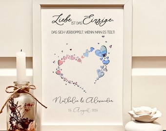 Personalized wedding money gift | Money in a picture | Wedding gift picture frame | Money gift packaging for weddings with hearts