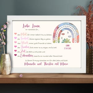 Geldgeschenk zur Firmung für Mädchen | Firmgeschenk personalisiert | Firmungsgeschenk vom Firmpaten | Andenken Geschenkset Regenbogen
