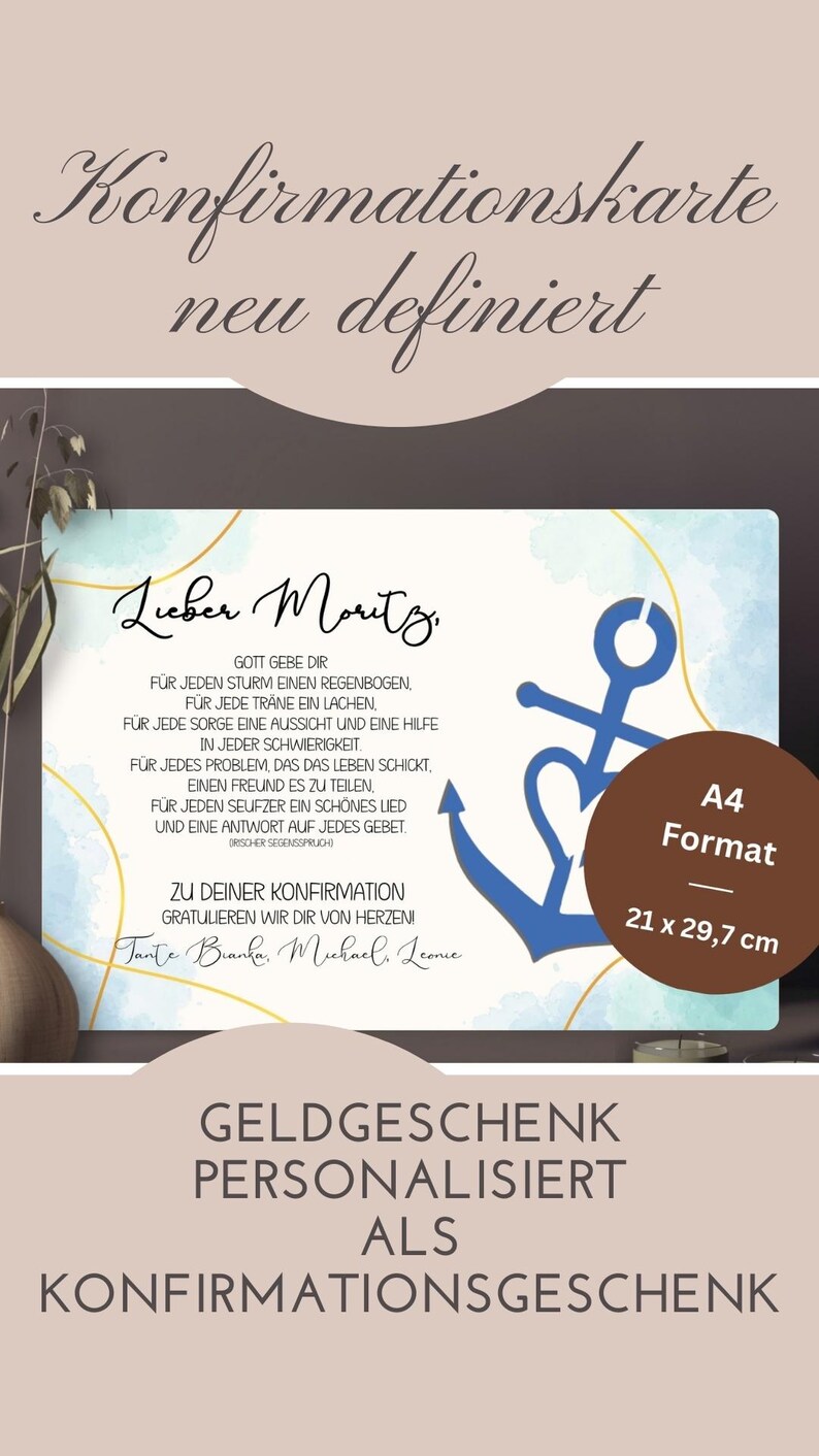 Confirmation gift for boys | Personalized money gift | Confirmation gift for godchild | Personal gift for confirmand image 8