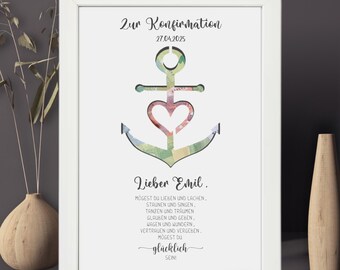 Confirmation gift for boys & girls | Personalized confirmation gift | Photo frame with name | Cash gift for confirmation