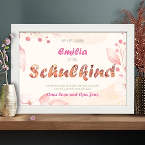 Einschulung Geschenk für Mädchen | personalisiert Geldgeschenk | Schulkind Einschulungsgeschenk | Schulanfang Bilderrahmen mit Namen