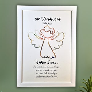 First Communion Gift Personalized | Communion gift for girls and boys | Guardian angel for godchild | Money gift communion angel