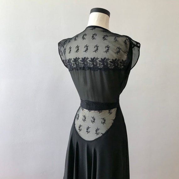Lace panel 70s maxi disco dress