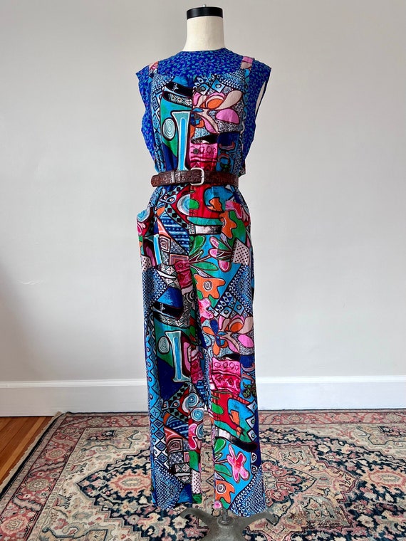 Cotton patchwork overalls - image 1